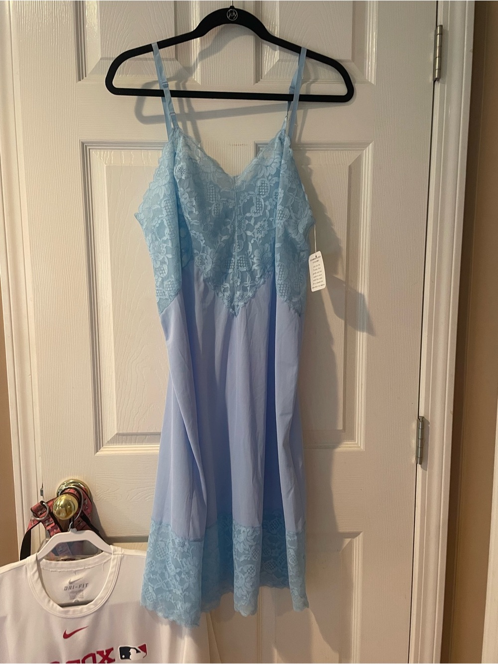 Vintage Vanity Fair Powder Blue Lace Slip